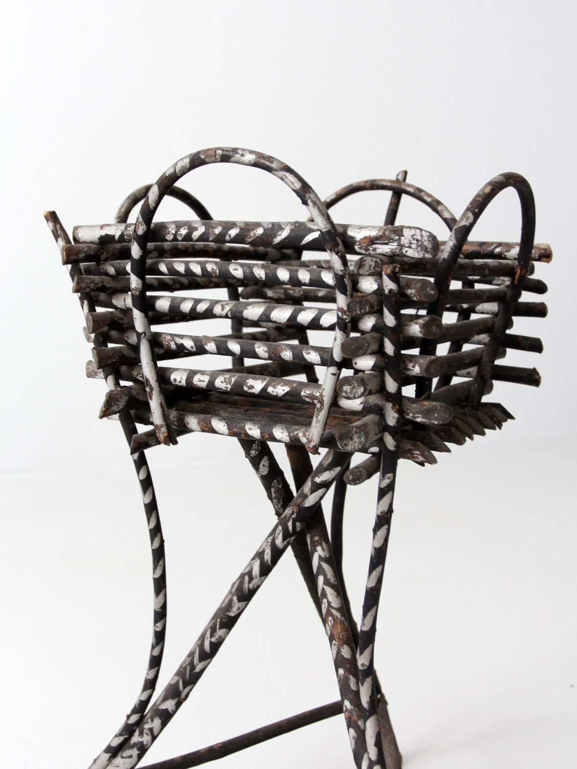 antique Adirondack twig planter table