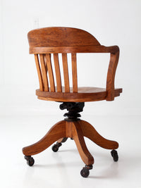 antique Gunlocke banker' swivel desk chair