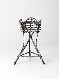 antique Adirondack twig planter table