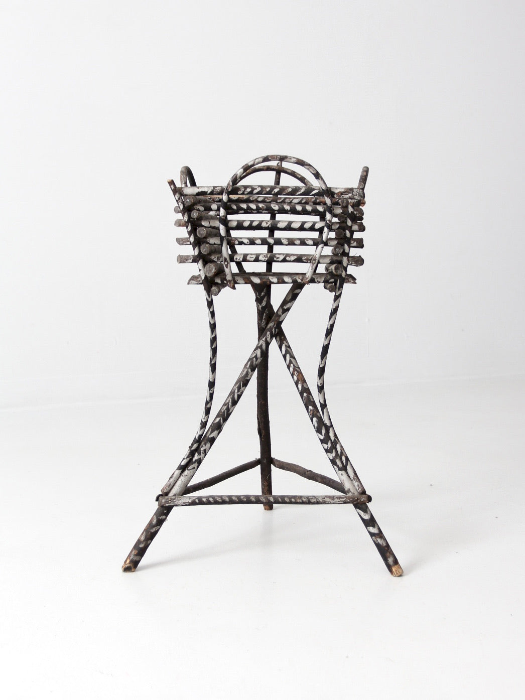 antique Adirondack twig planter table