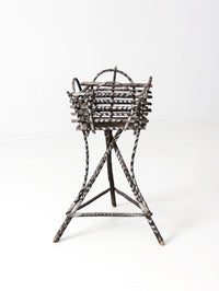 antique Adirondack twig planter table