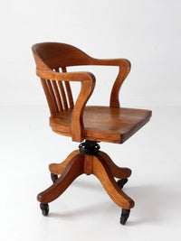 antique Gunlocke banker' swivel desk chair