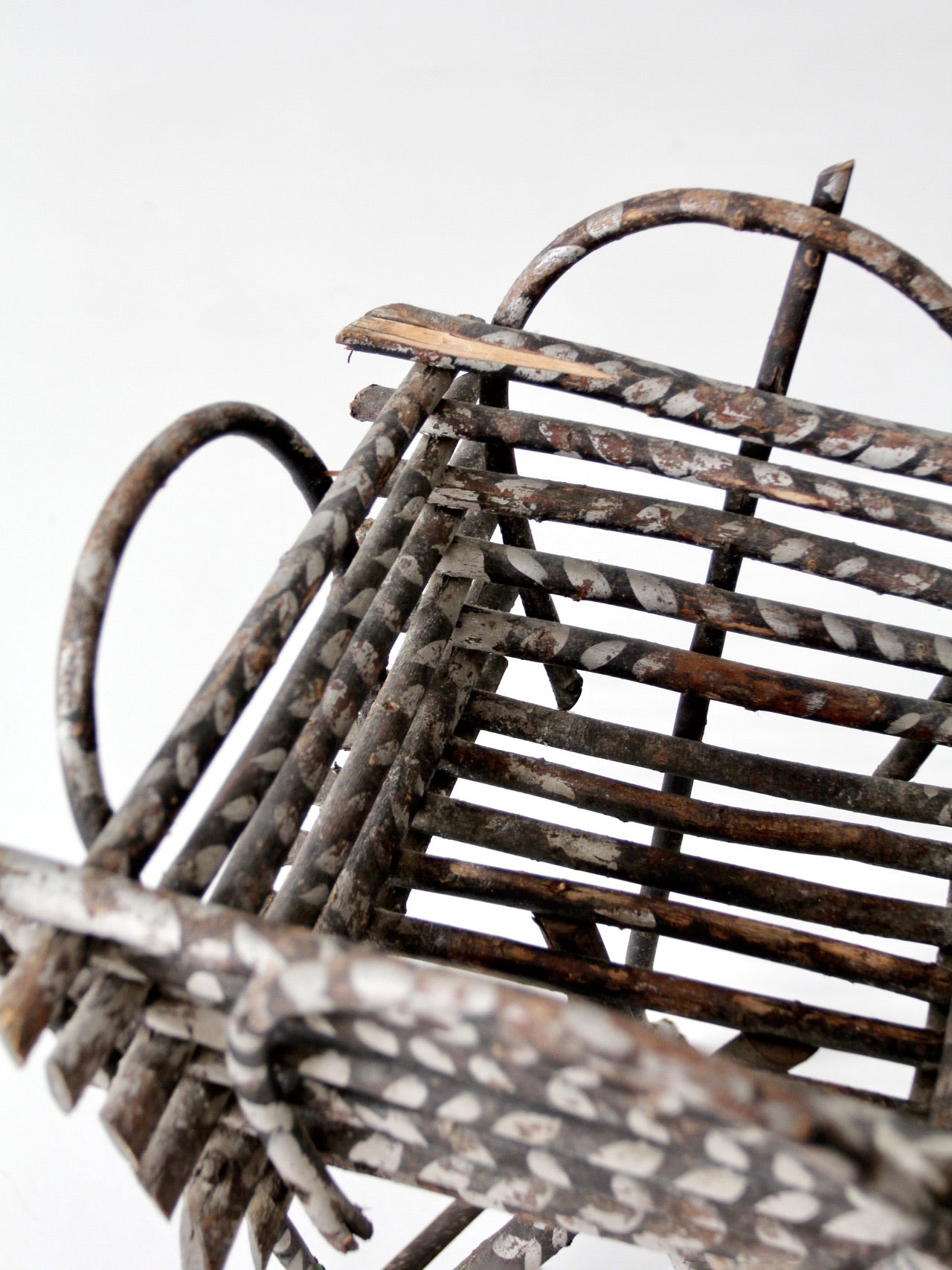 antique Adirondack twig planter table