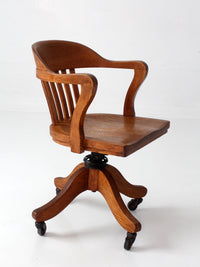 antique Gunlocke banker' swivel desk chair