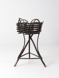 antique Adirondack twig planter table