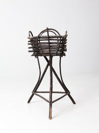 antique Adirondack twig planter table