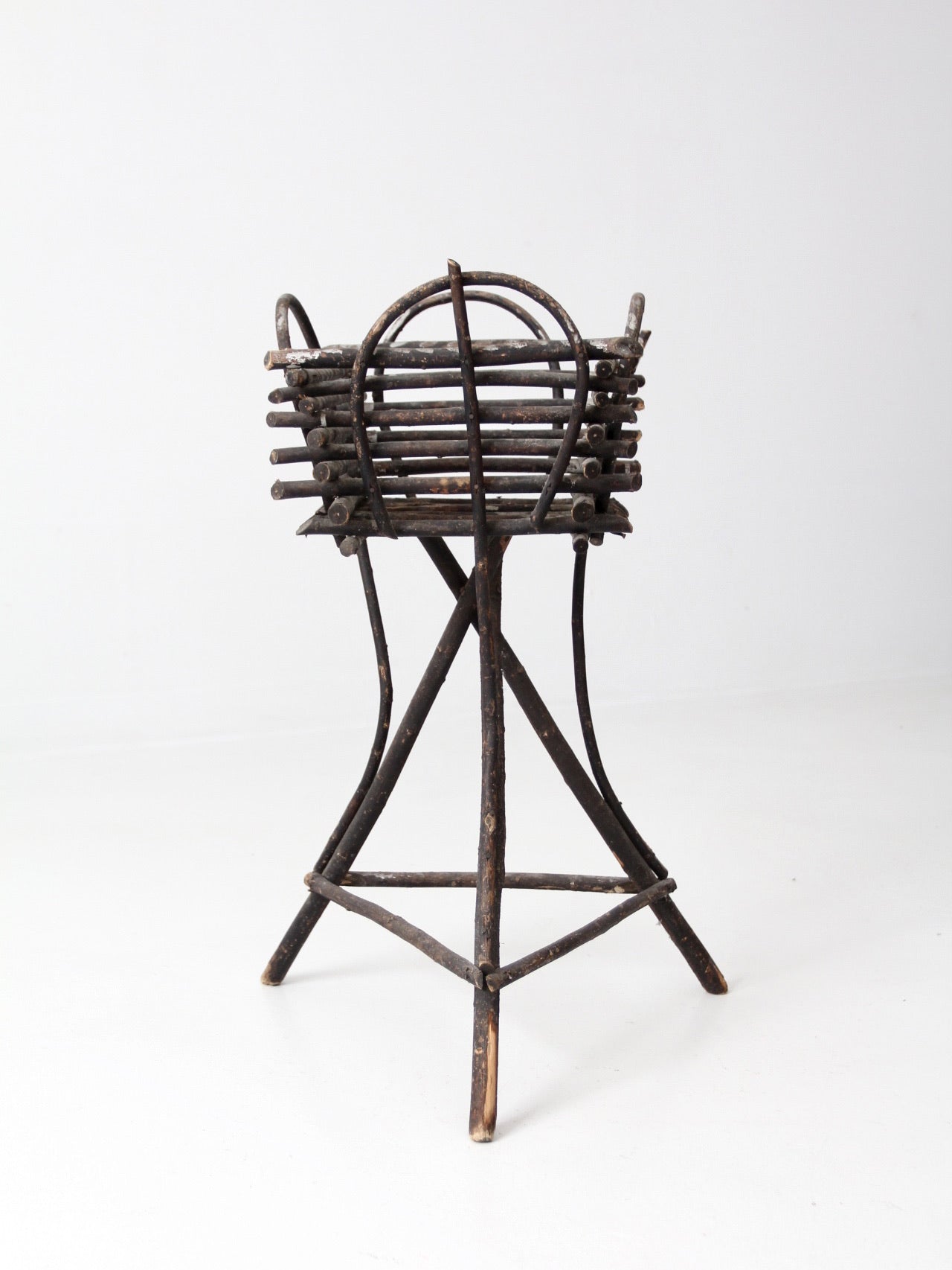 antique Adirondack twig planter table