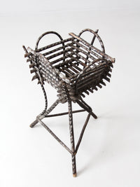 antique Adirondack twig planter table