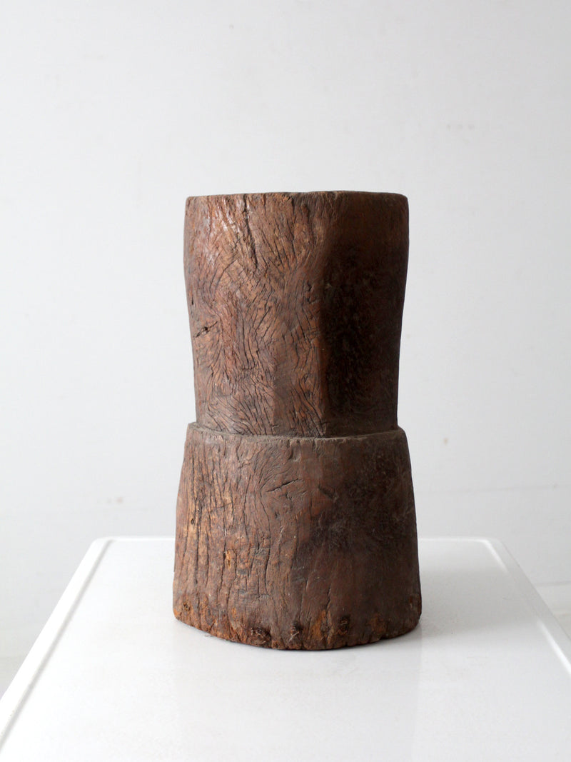 antique wooden mortar