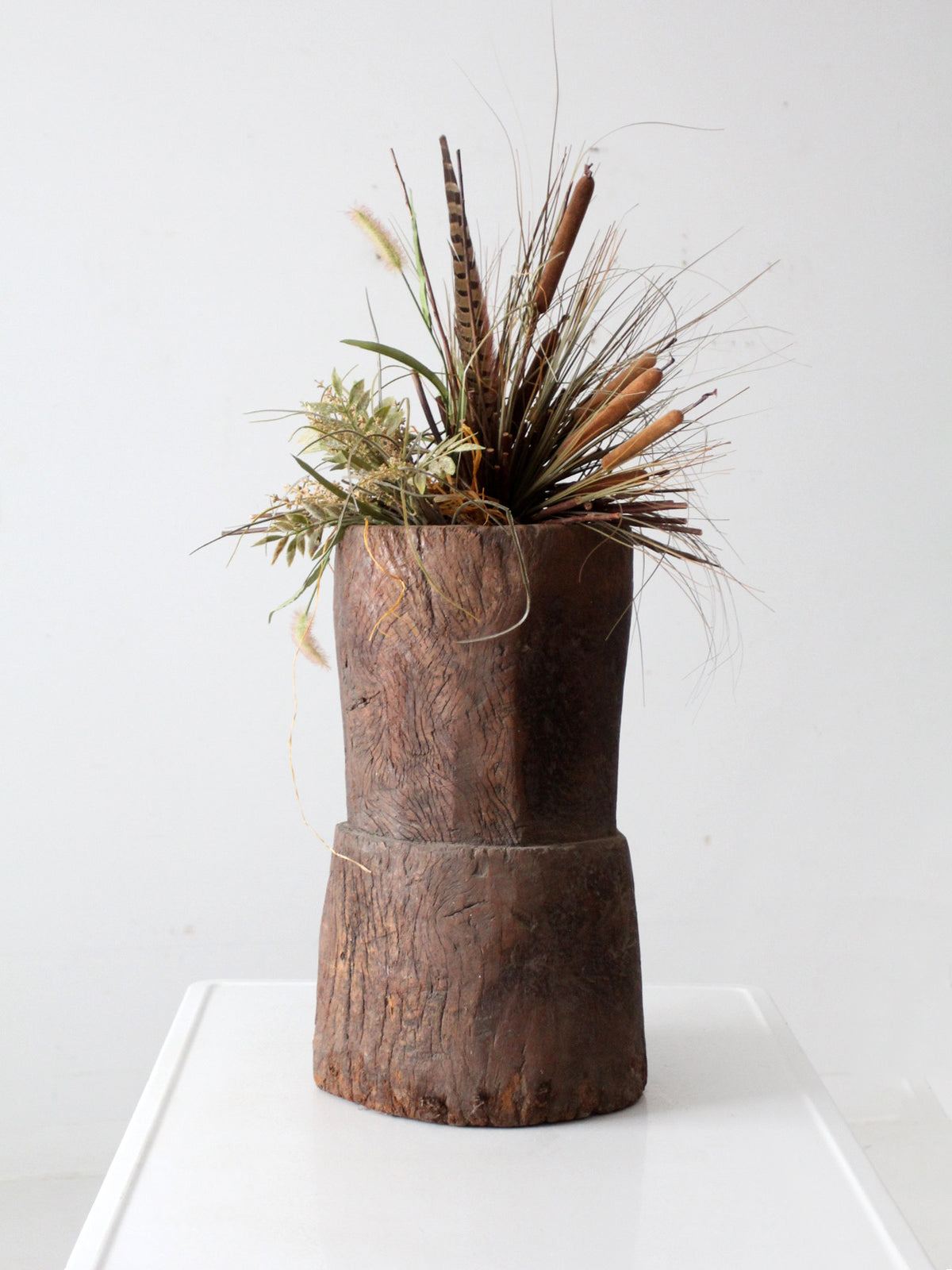 antique wooden mortar