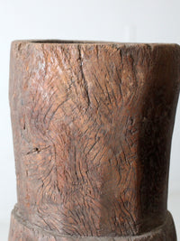 antique wooden mortar