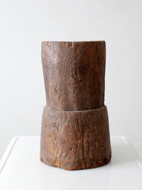 antique wooden mortar