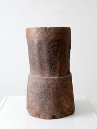 antique wooden mortar