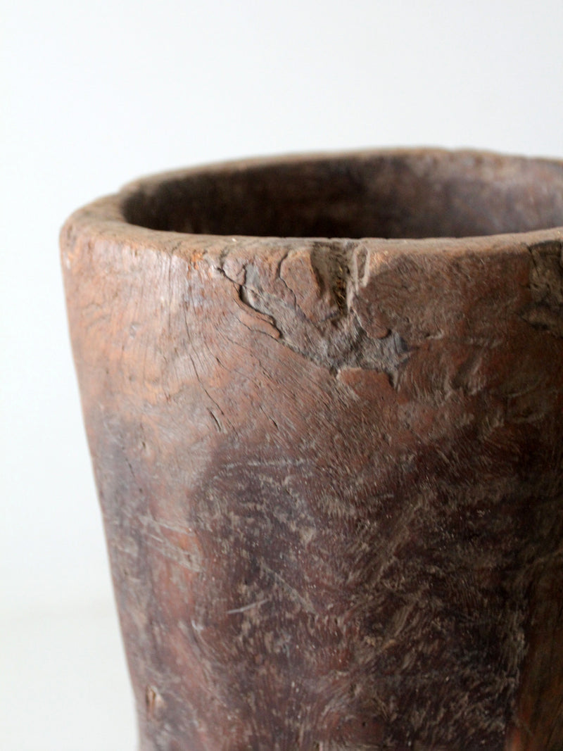 antique wooden mortar