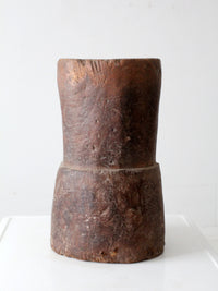 antique wooden mortar