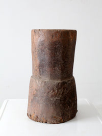 antique wooden mortar