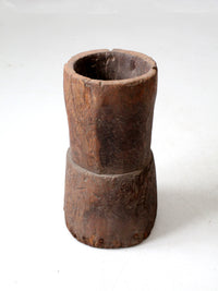 antique wooden mortar
