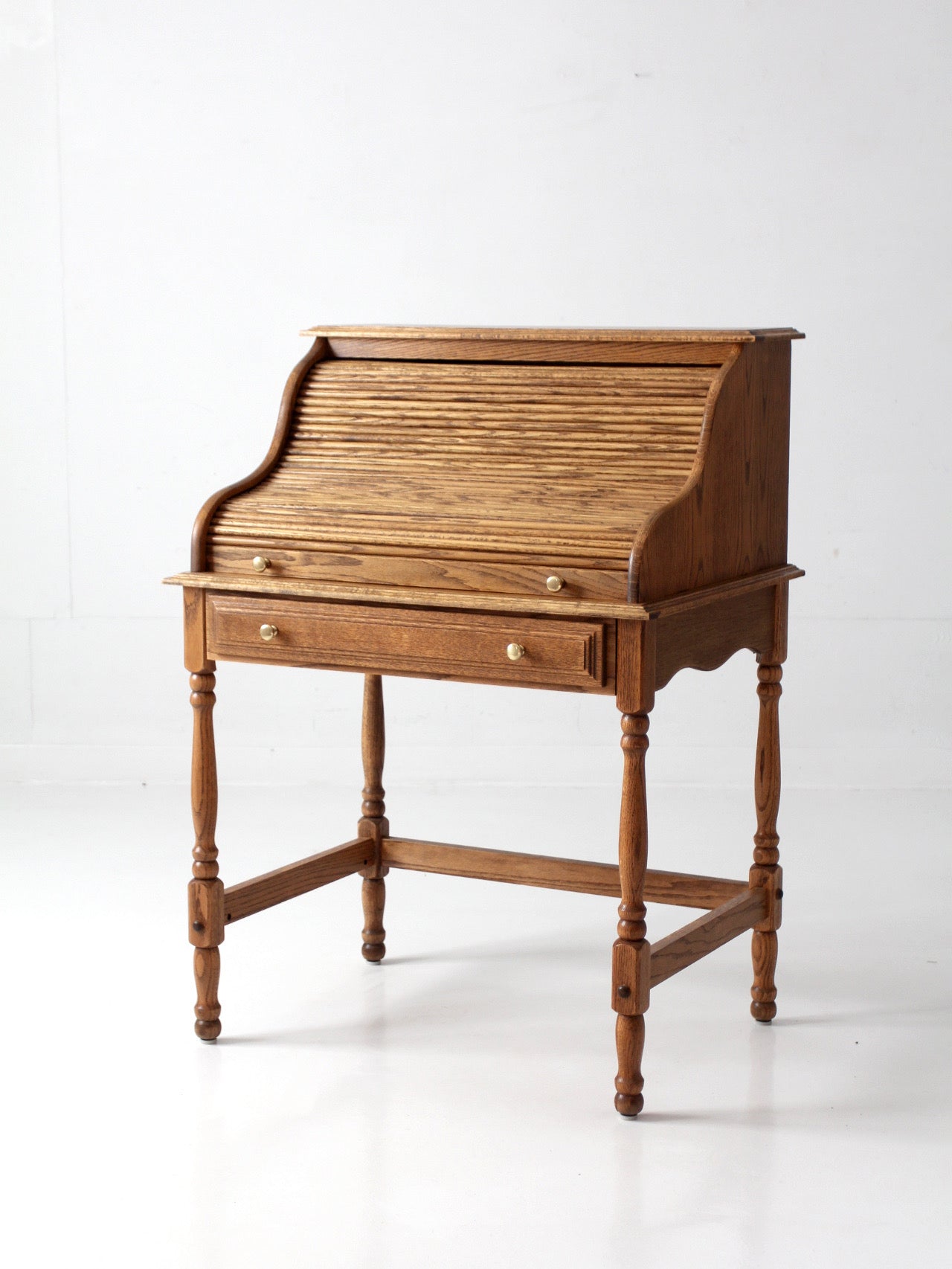 vintage oak roll top secretary desk