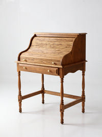 vintage oak roll top secretary desk