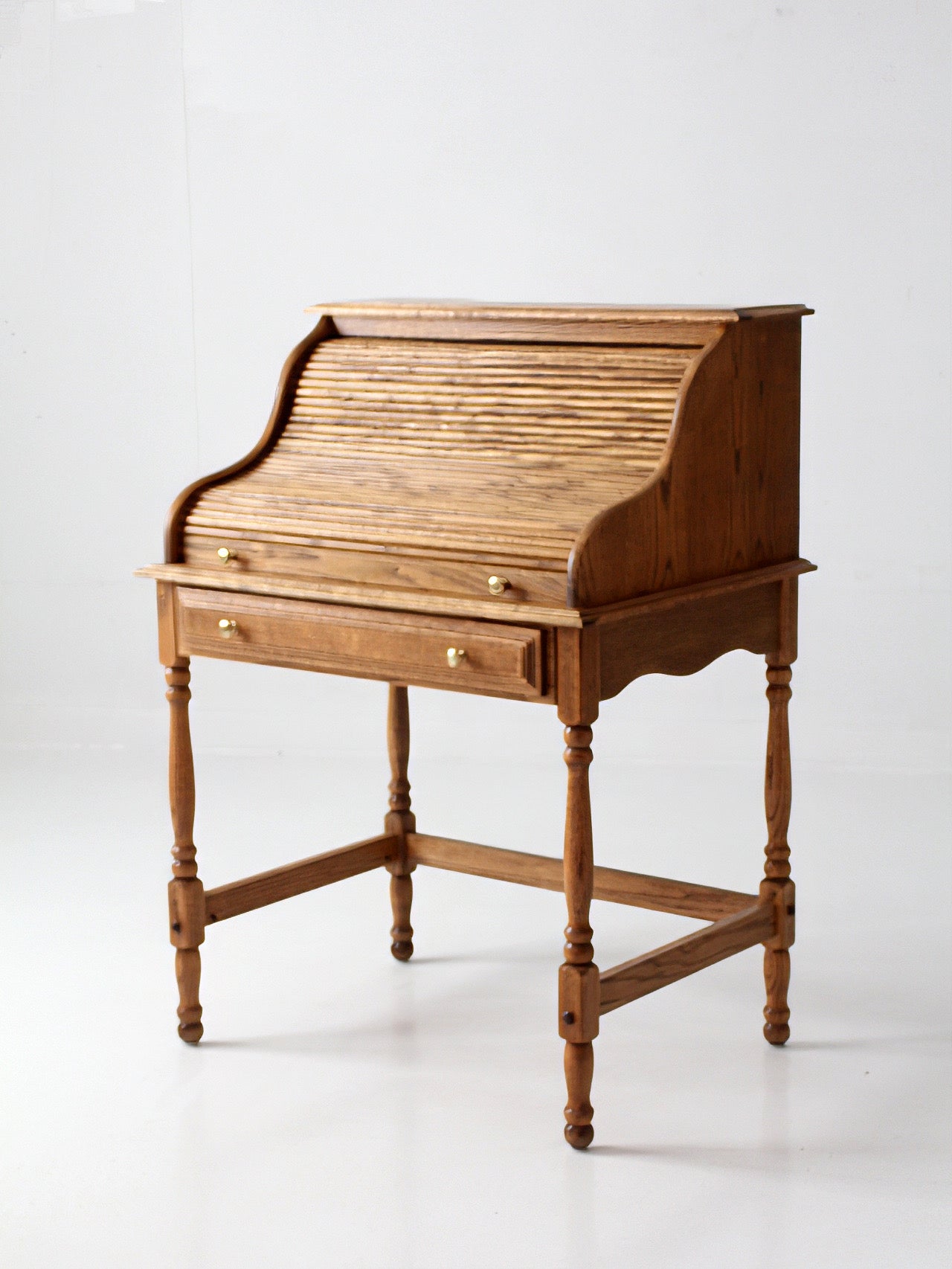 vintage oak roll top secretary desk