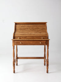 vintage oak roll top secretary desk