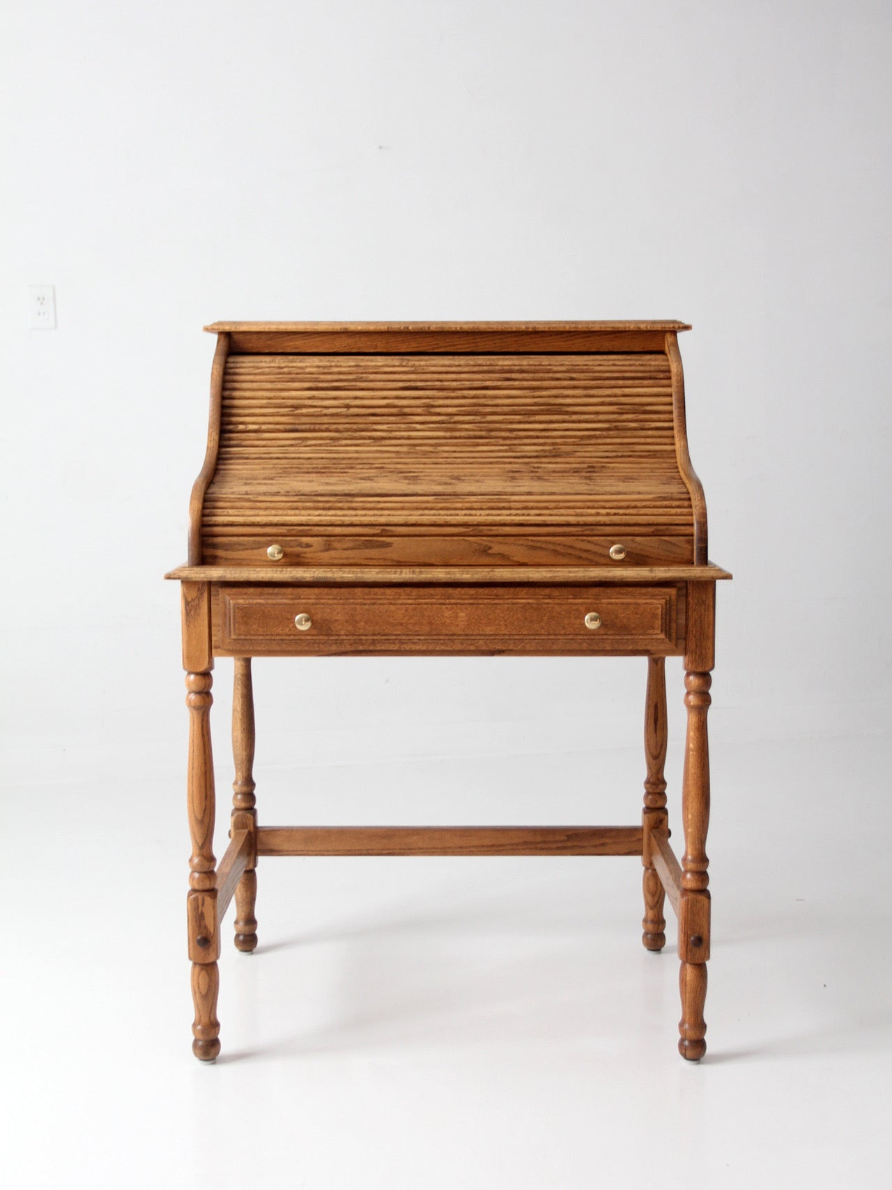 vintage oak roll top secretary desk