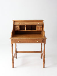 vintage oak roll top secretary desk