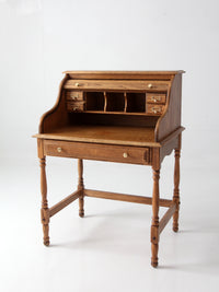 vintage oak roll top secretary desk