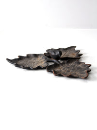 vintage cast metal bird and leaf tray