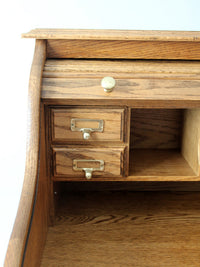 vintage oak roll top secretary desk