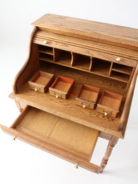 vintage oak roll top secretary desk