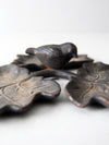 vintage cast metal bird and leaf tray