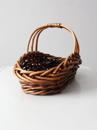 vintage rattan gathering basket