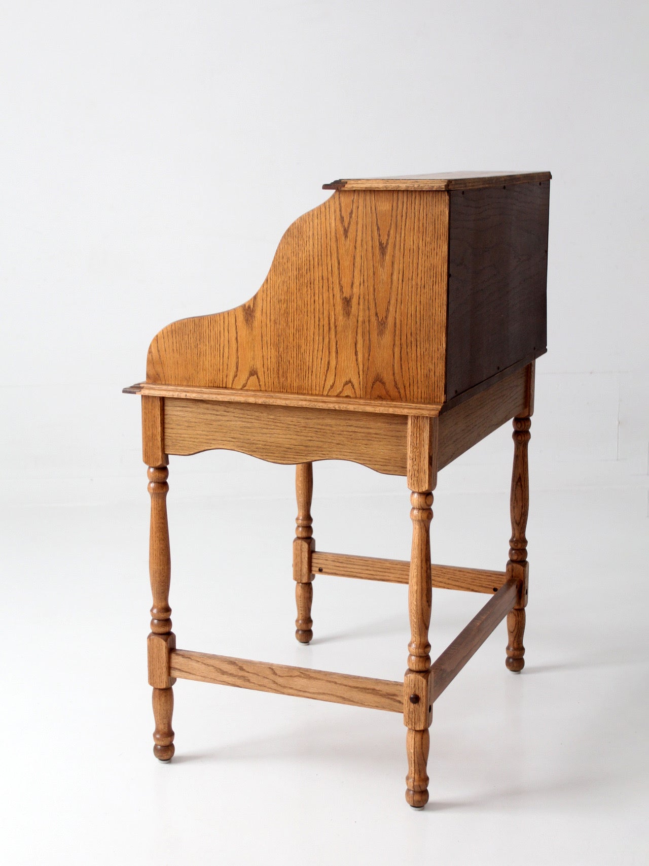 vintage oak roll top secretary desk