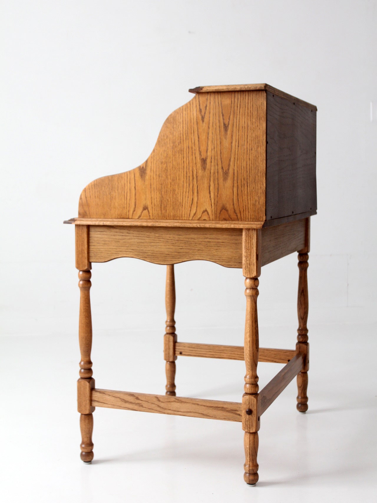 vintage oak roll top secretary desk