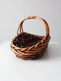 vintage rattan gathering basket