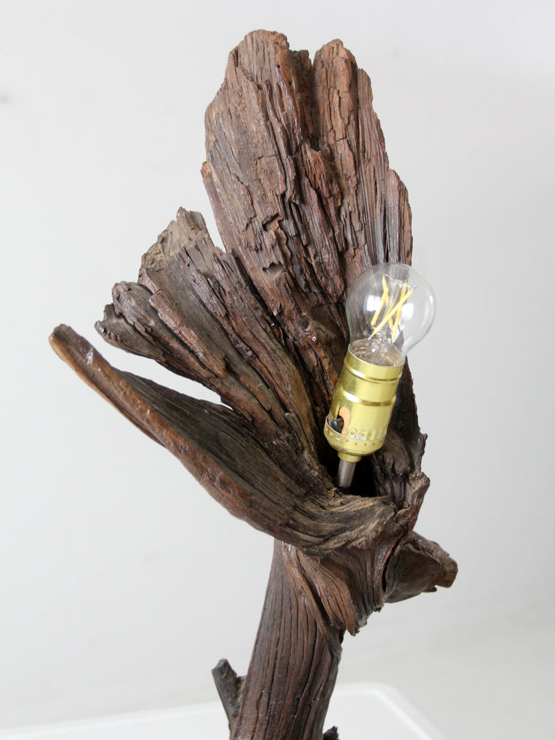 vintage driftwood lamp