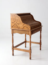 vintage oak roll top secretary desk