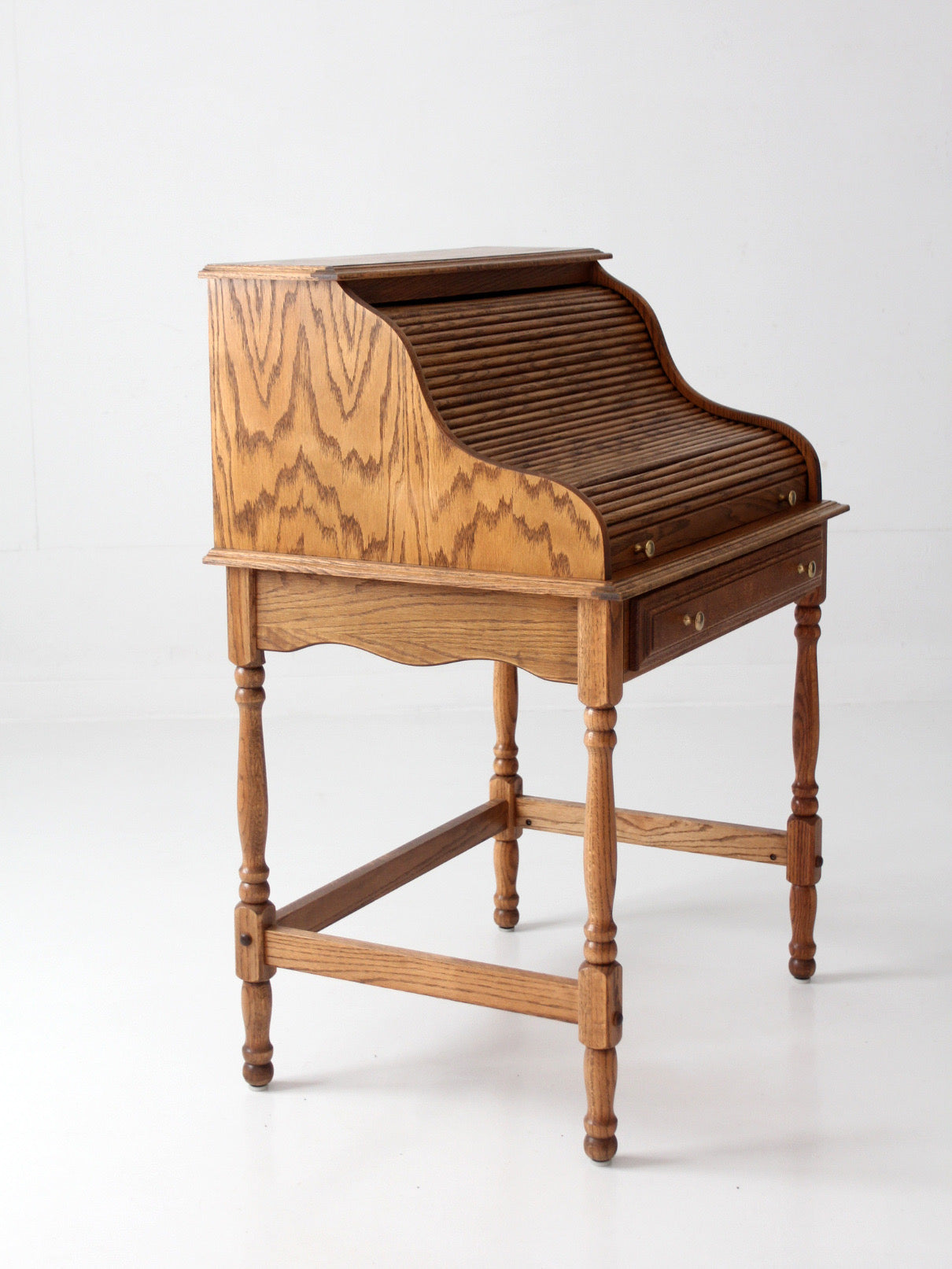 vintage oak roll top secretary desk