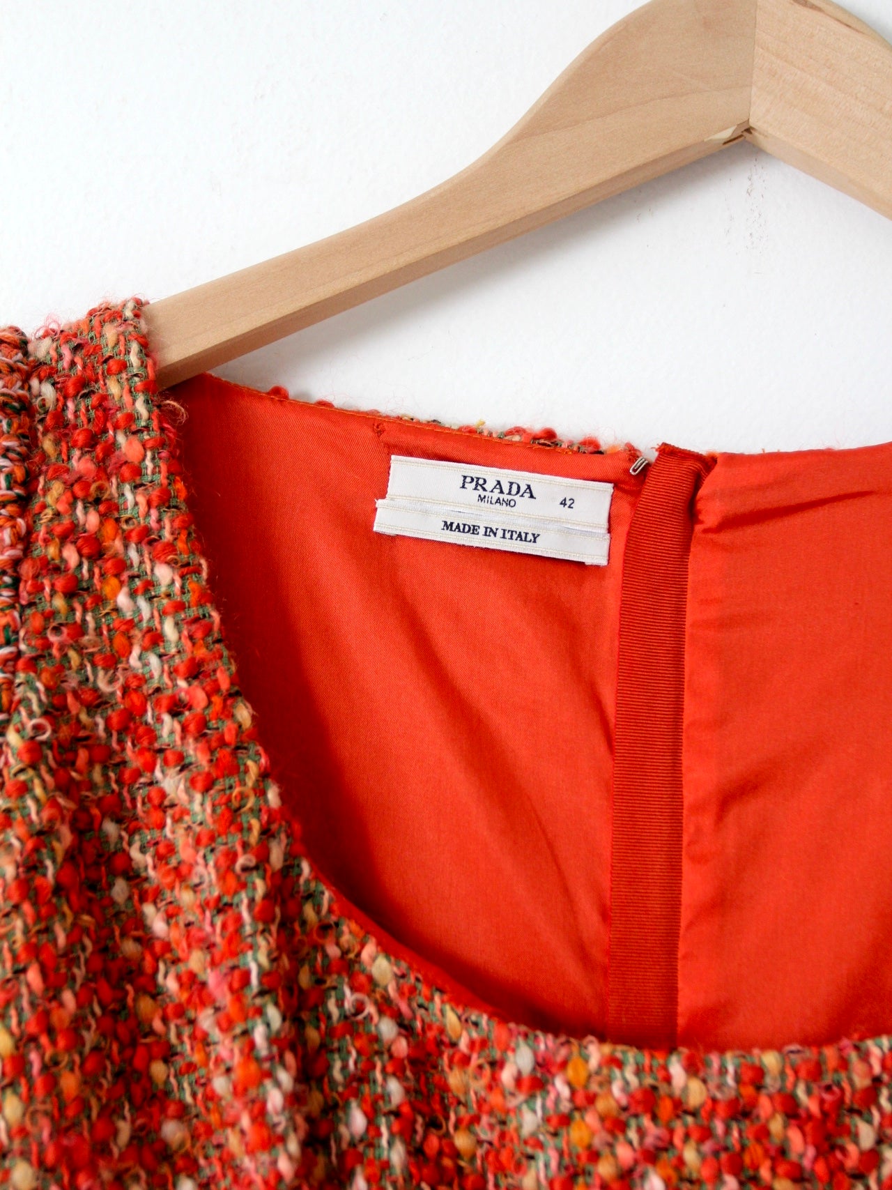 Prada wool mohair tweed dress