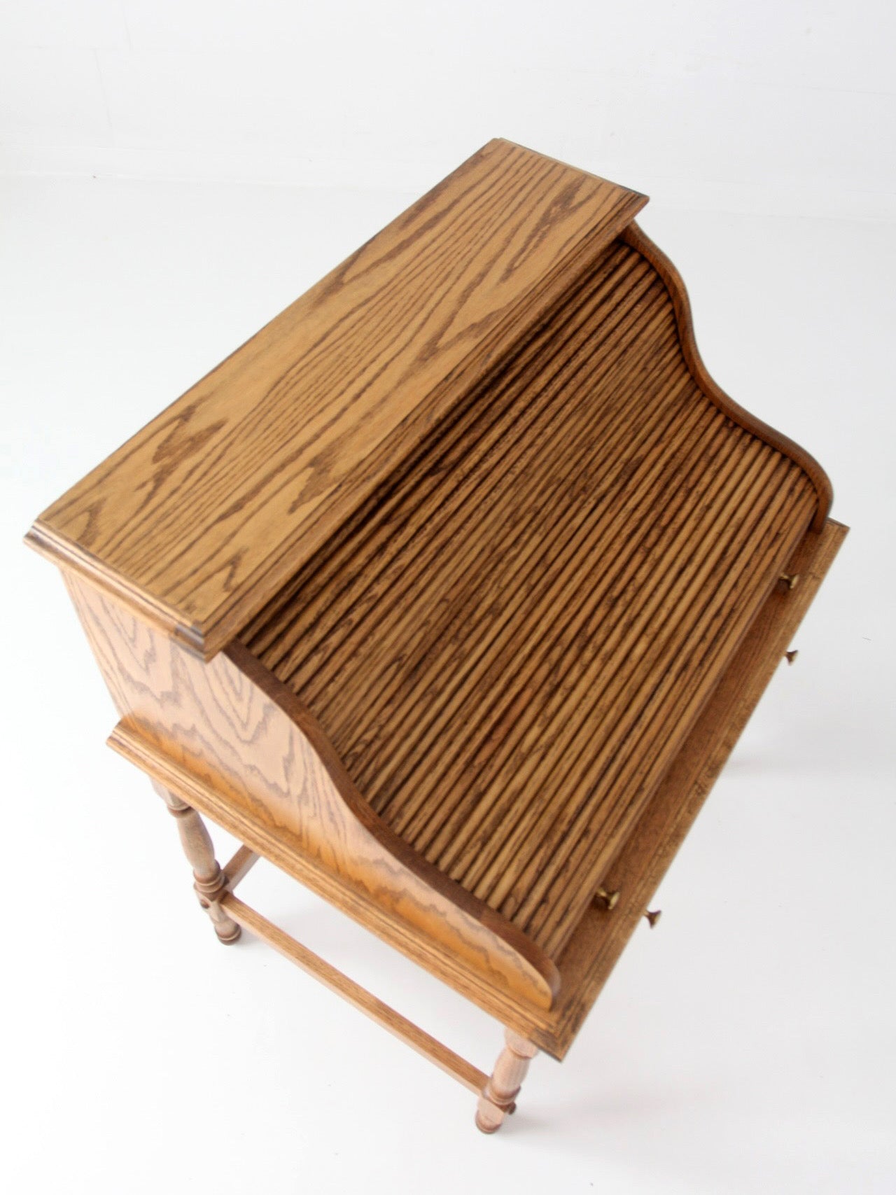 vintage oak roll top secretary desk