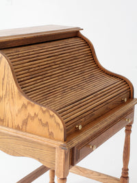 vintage oak roll top secretary desk