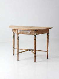 antique primitive demi lune table