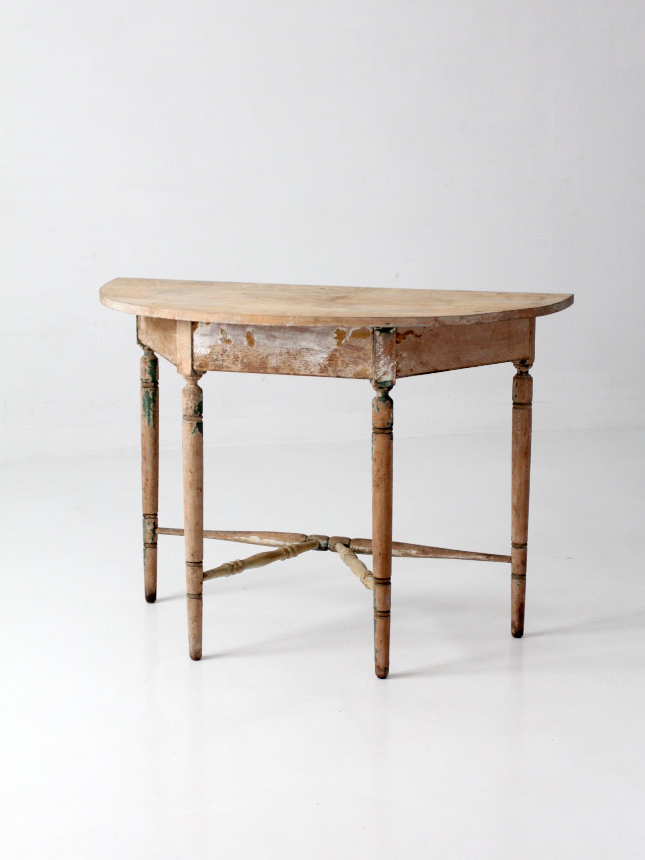 antique primitive demi lune table