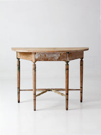 antique primitive demi lune table