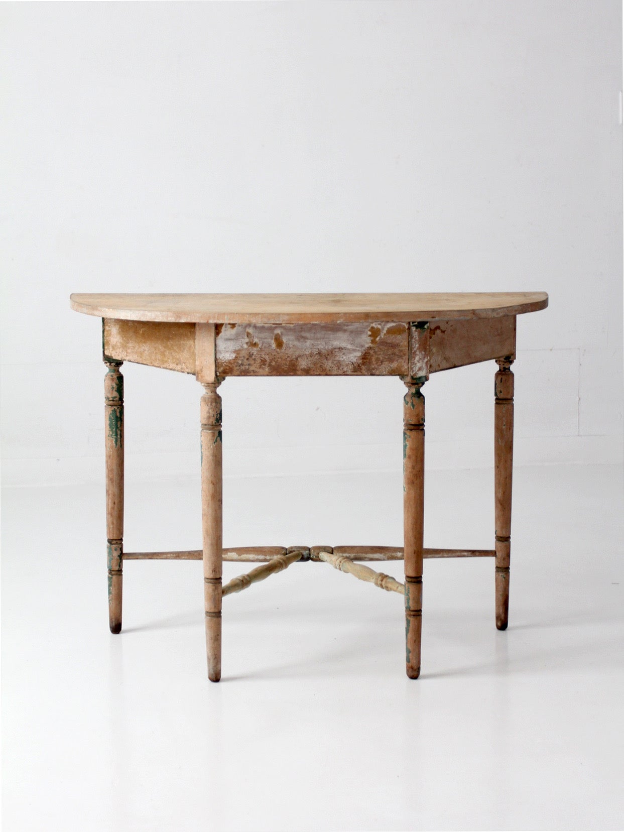 antique primitive demi lune table