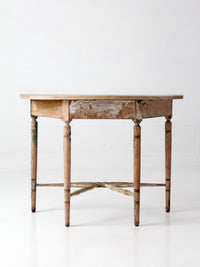 antique primitive demi lune table