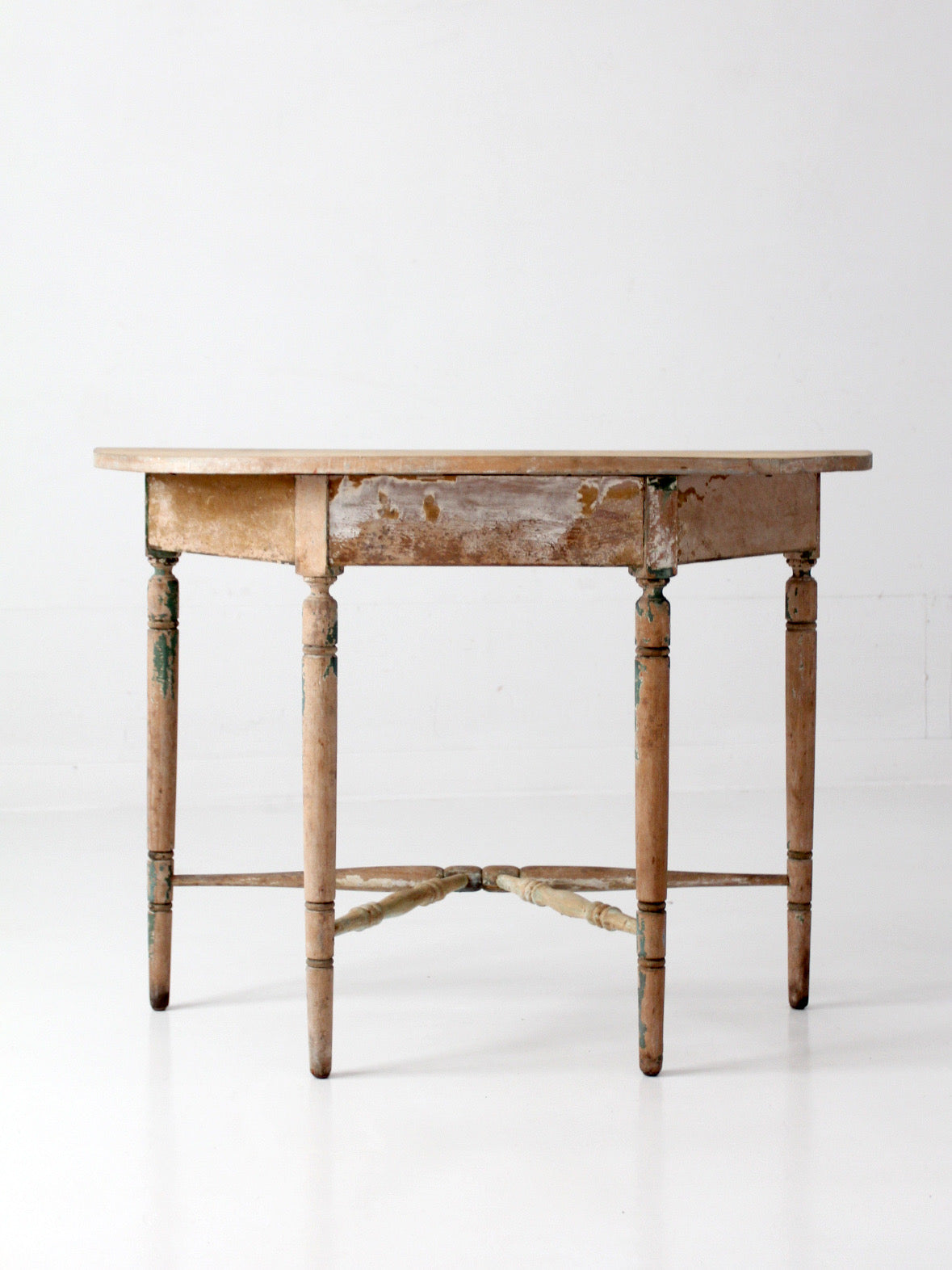 antique primitive demi lune table