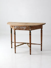 antique primitive demi lune table
