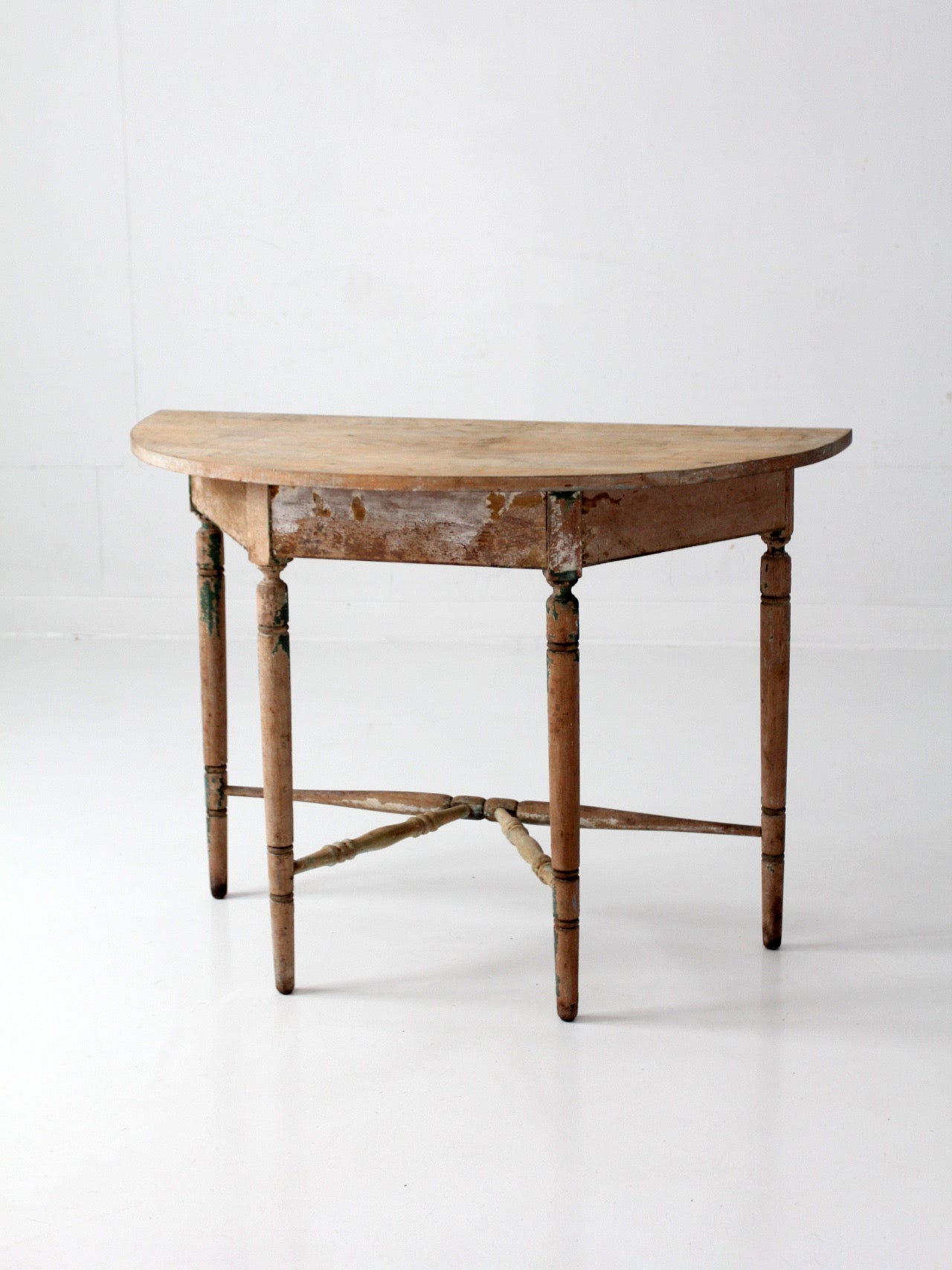 antique primitive demi lune table